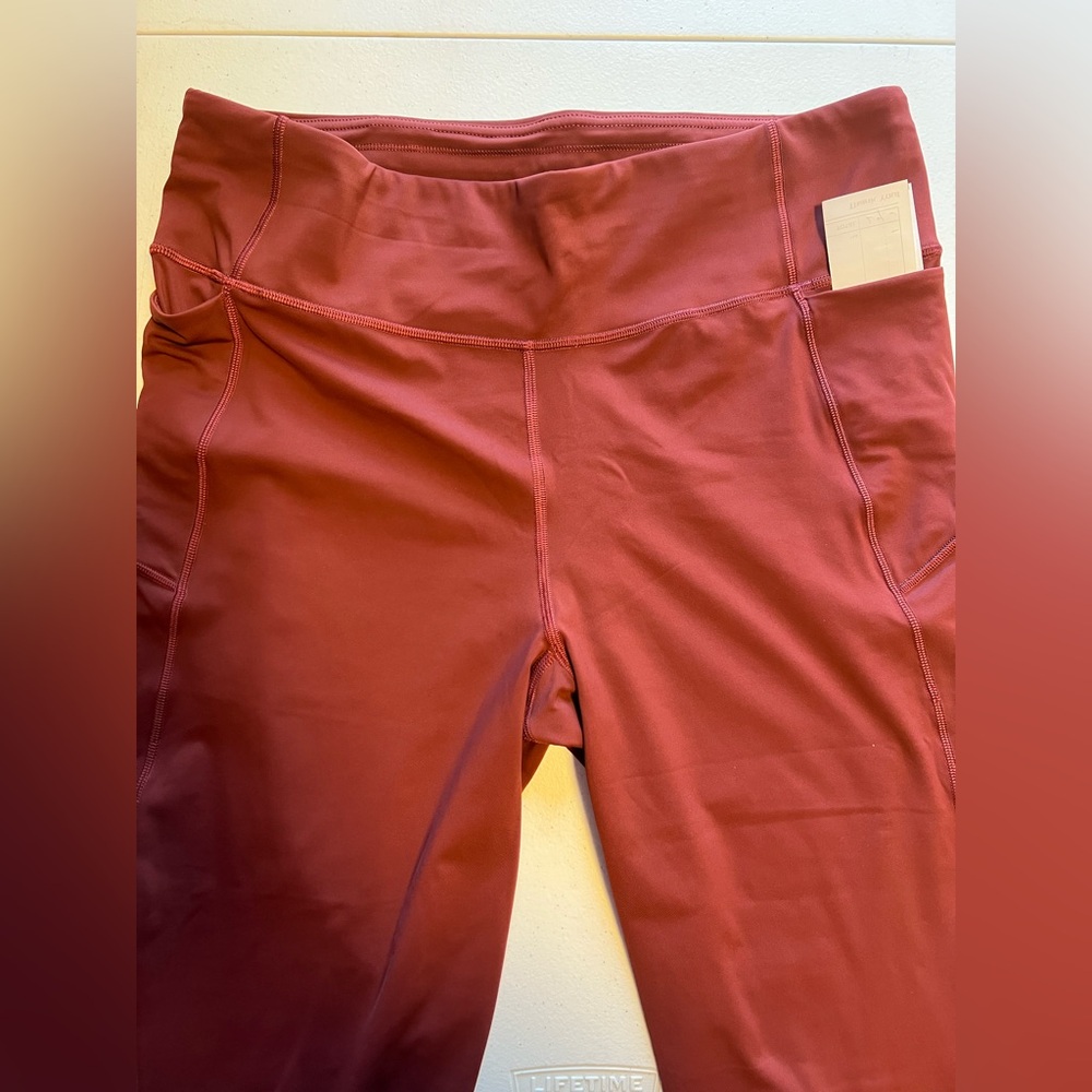 Women's Lululemon Pace Rival Crop *22" Dark Adobe Sz 12 - Picture 8 of 9